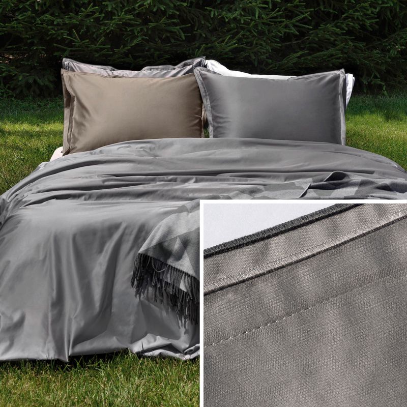 Dekbedovertrek Dreamliner Katoen Satijn 600TC Zilver - Afbeelding 2