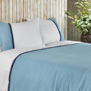 Dekbedovertrek Baria Percal 240TC Wit/blauw