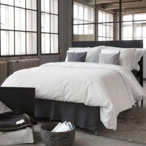 Dekbedovertrek Baria Percal 240TC Wit/donkergrijs