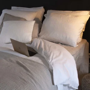 Dekbedovertrek Belle Linnen en katoen satijn Wit