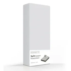 SPLIT-TOPPER Hoeslaken - Katoen Zilver 12 cm