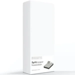 SPLIT-TOPPER Hoeslaken - Katoen Wit 12 cm
