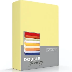 Hoeslaken Double Jersey 30 cm Geel