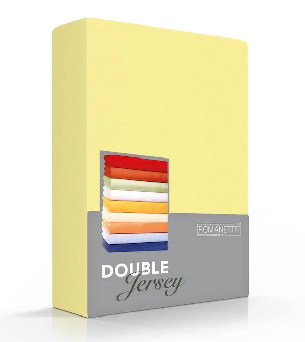 Hoeslaken Double Jersey 30 cm Geel - Afbeelding 2