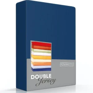 Hoeslaken Double Jersey 30 cm Marine