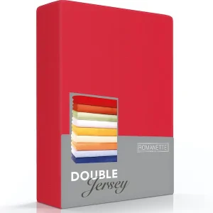Hoeslaken Double Jersey 30 cm Rood