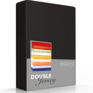 Hoeslaken Double Jersey 30 cm Zwart