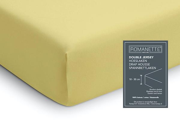 Hoeslaken Double Jersey 30 cm Geel - Afbeelding 3