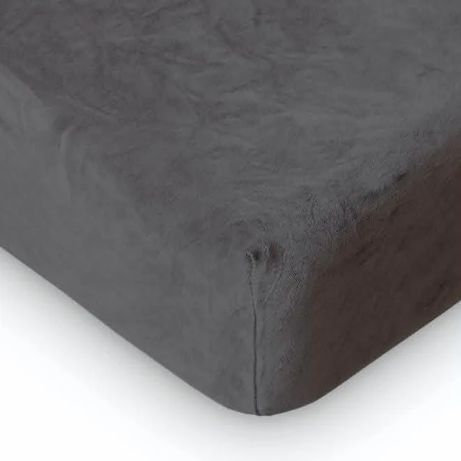 Hoeslaken Velours 30 cm Antraciet - Afbeelding 3