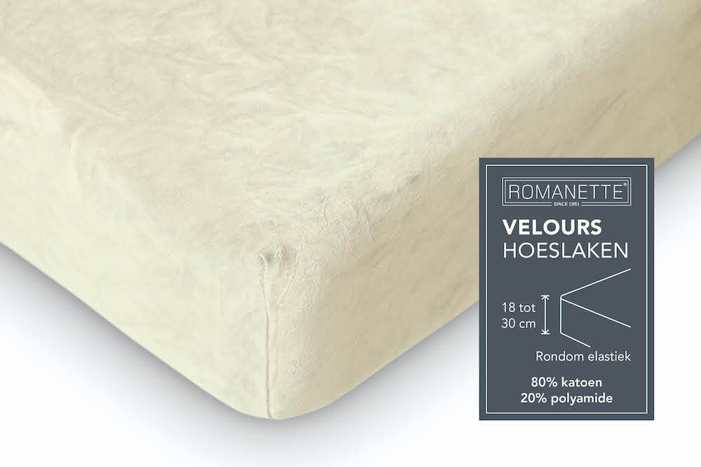 Hoeslaken Velours 30 cm Antraciet - Afbeelding 9