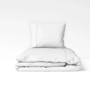 * Dekbedovertrek Duchesse Flanel Wit / zand 240x200/220cm SALE