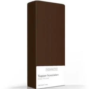 TOPPER Hoeslaken - Katoen Percal Bruin