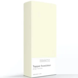 TOPPER Hoeslaken - Katoen Percal Ivoor 10 cm