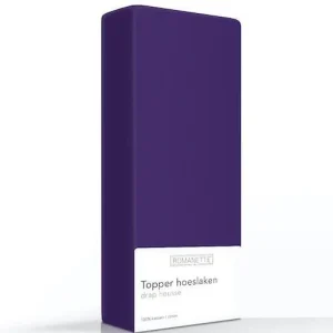 TOPPER Hoeslaken - Katoen Percal Paars