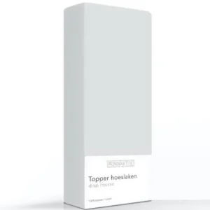 TOPPER Hoeslaken - Katoen Percal Zilver