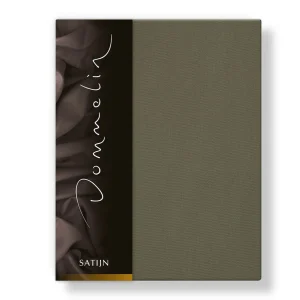 Hoeslaken Katoen Satijn 300TC 30cm Olijf