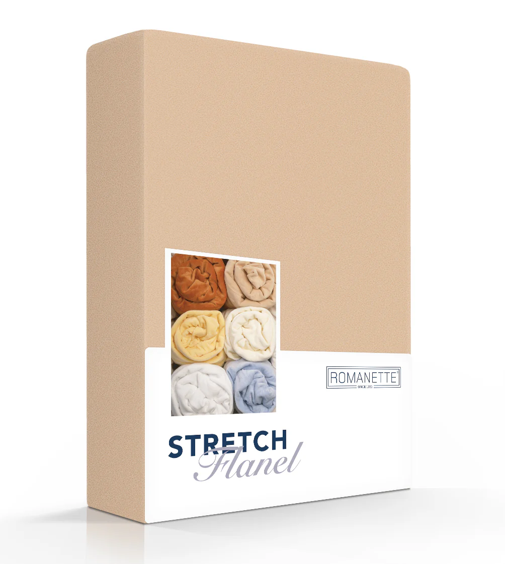 Hoeslaken Flanel 30cm Camel - Afbeelding 2