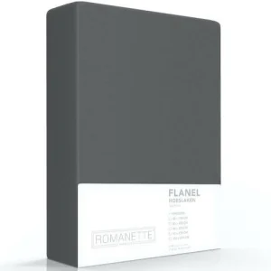 * Hoeslaken Flanel 35 cm Antraciet 180x200 cm en 2x 80x200 cm