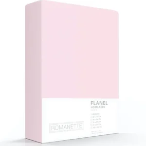 Hoeslaken Flanel 35 cm Roze