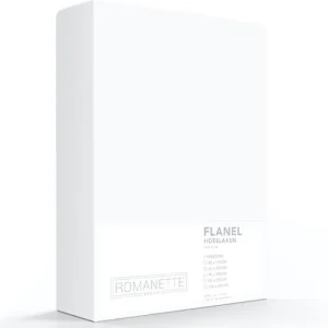 Hoeslaken Flanel 35 cm Wit