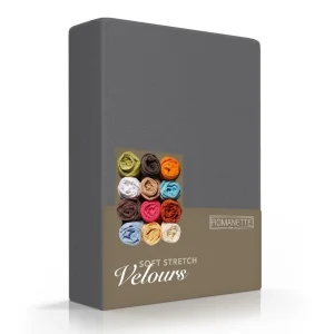 Hoeslaken Velours 30 cm Antraciet