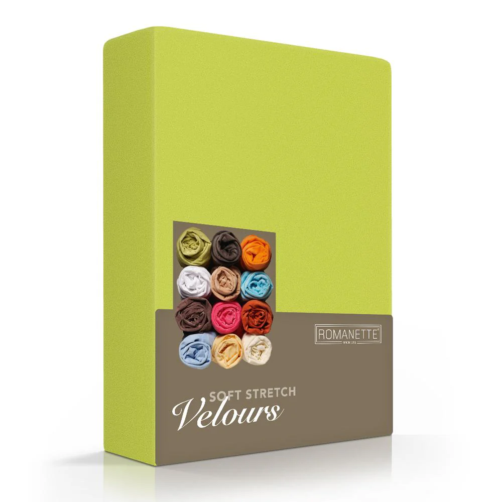 Hoeslaken Velours 30 cm Appel Groen