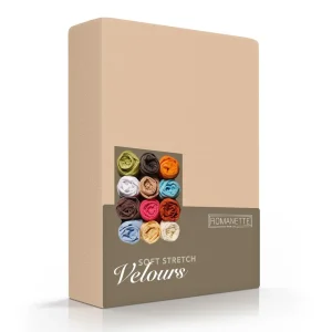 Hoeslaken Velours 30 cm Beige