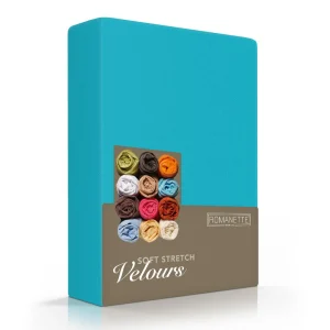 Hoeslaken Velours 30 cm Petrol