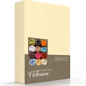 Hoeslaken Velours 30 cm Geel