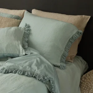 Kussensloop Loulou Linnen Oceaangroen