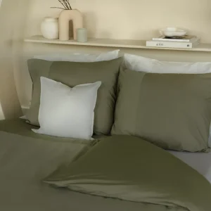 Dekbedovertrek LIVA Katoen Percal 200TC wafelpatroon Olijfgroen
