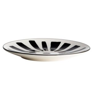 Zwart wit bordje petiscos Ø19,4cm wieken | Gusta
