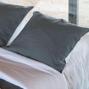 Kussensloop Belle Wit/Antraciet