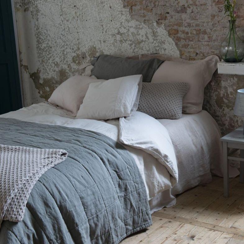 Kussensloop Como Katoen Satijn 300TC Marble