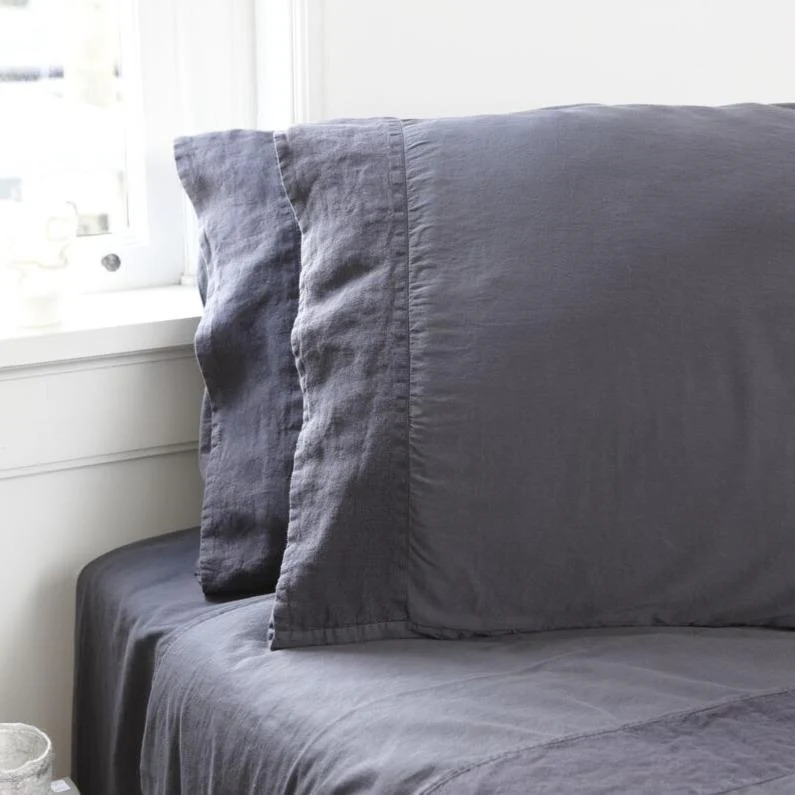 * Kussensloopjes Como Katoen Satijn 300TC Off-black 40x80cm