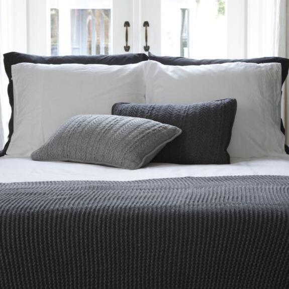 Kussensloop Como Katoen Satijn 300TC Off-black - Afbeelding 6