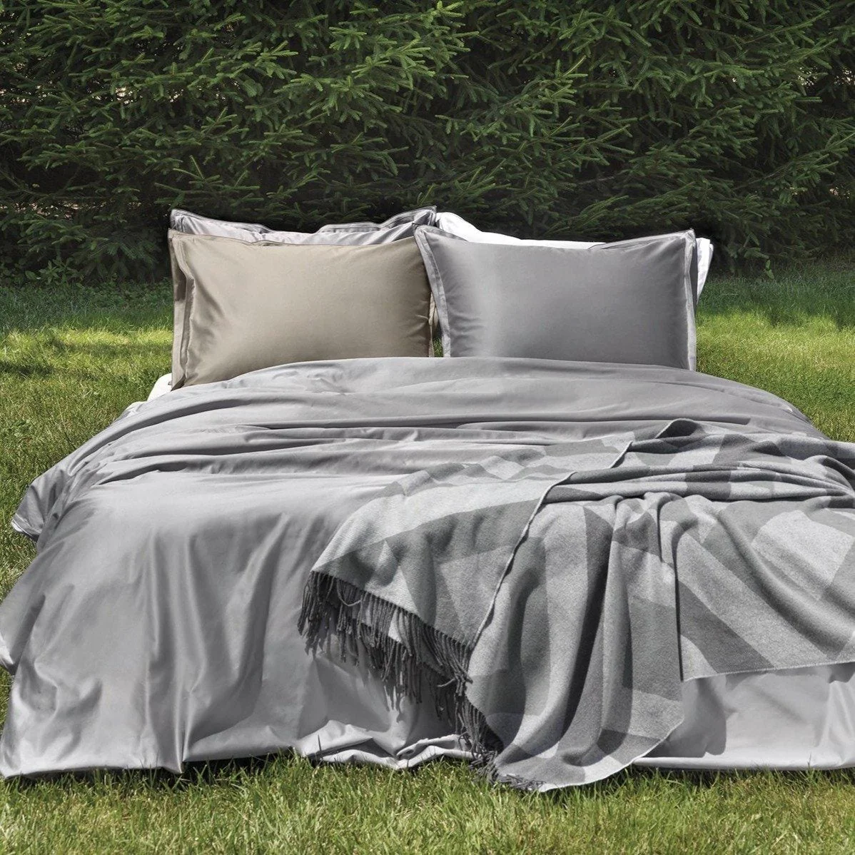 Dekbedovertrek Dreamliner Katoen Satijn 600TC Zilver - Afbeelding 3