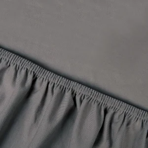 Topper hoeslaken Edo Katoen-Satijn Antraciet 12 cm