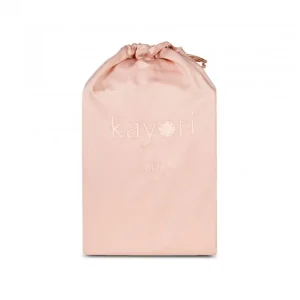 SPLIT-TOPPER Hoeslaken - Giza Egyptisch katoen satijn Nude Roze 15 cm