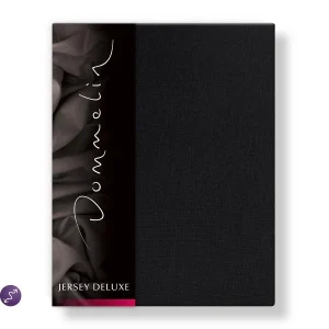 Hoeslaken Jersey Deluxe 30 cm Zwart