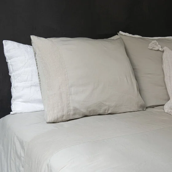 Kussensloop Como Katoen Satijn 300TC Taupe - Afbeelding 4