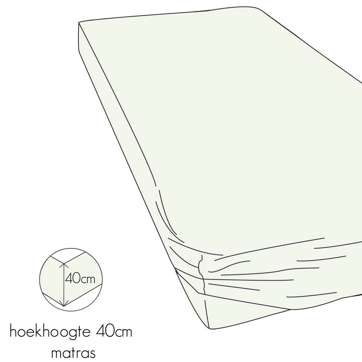 Hoeslaken Shizu Jersey 40 cm Off-white - Afbeelding 7