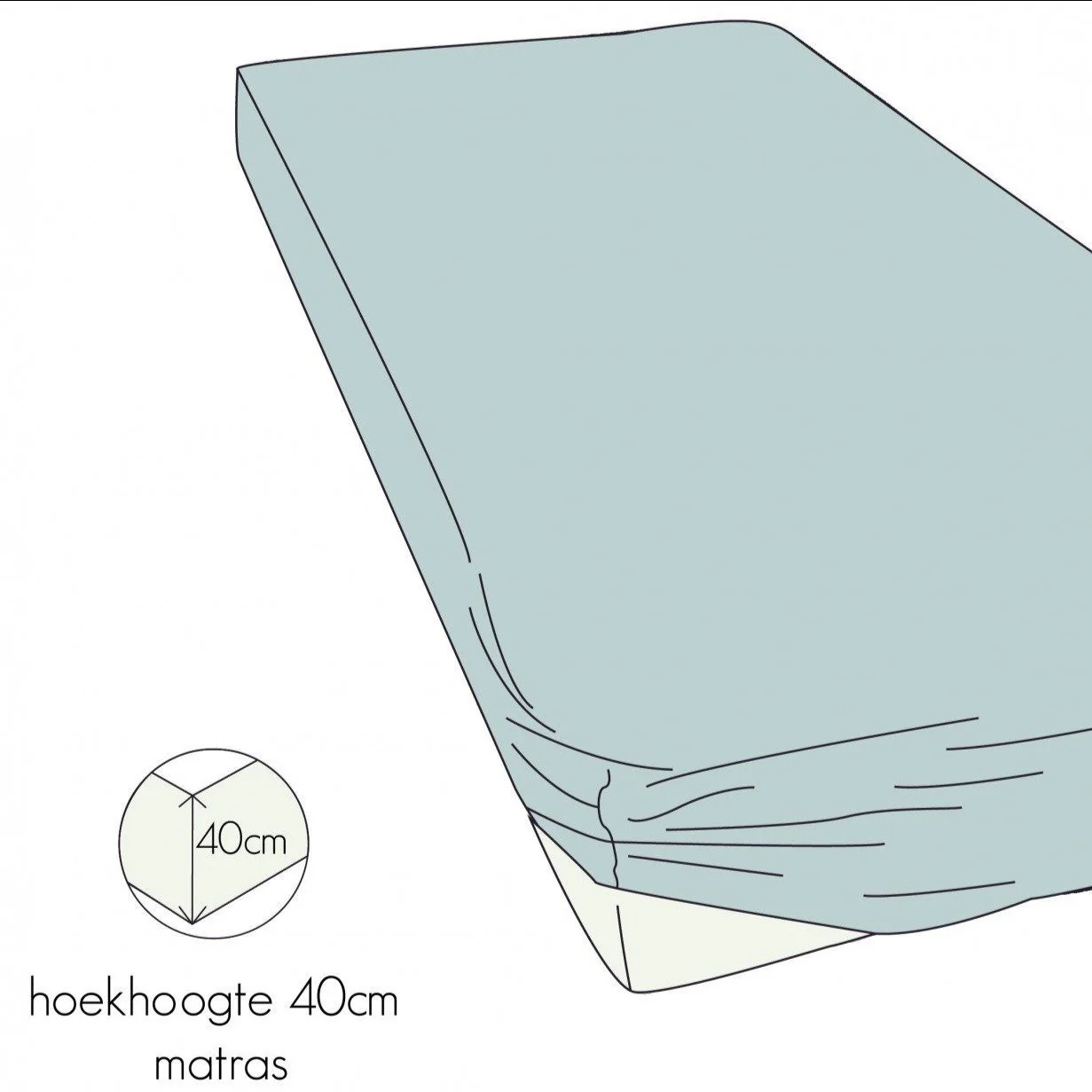 Hoeslaken Shizu Jersey 40 cm Zilvergrijs - Afbeelding 9