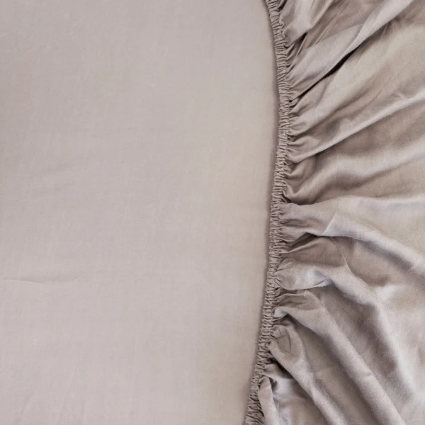 Hoeslaken Kiyo Tencel 40cm Taupe - Afbeelding 4