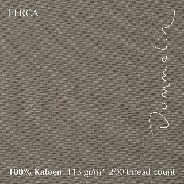 Hoeslaken Percal 200TC 40cm Taupe - Afbeelding 3