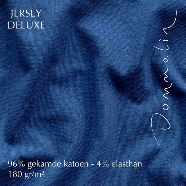 Hoeslaken Jersey Deluxe 30 cm Kobalt - Afbeelding 3