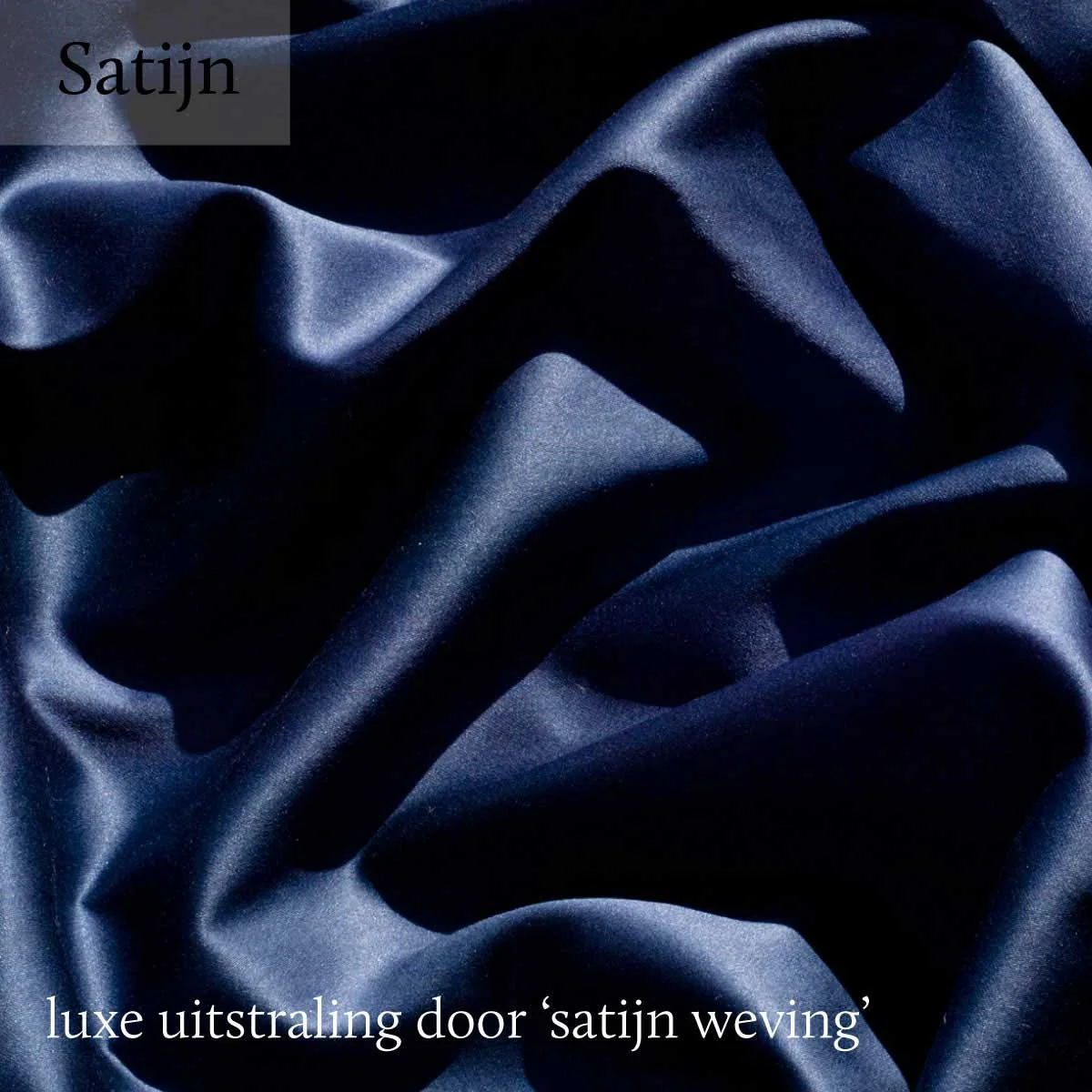 Hoeslaken Katoen Satijn 300TC 30cm Blauw - Afbeelding 3