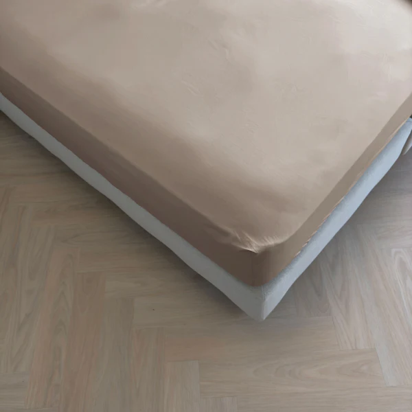 Hoeslaken Shizu Percal 220TC 40cm Taupe - Afbeelding 3