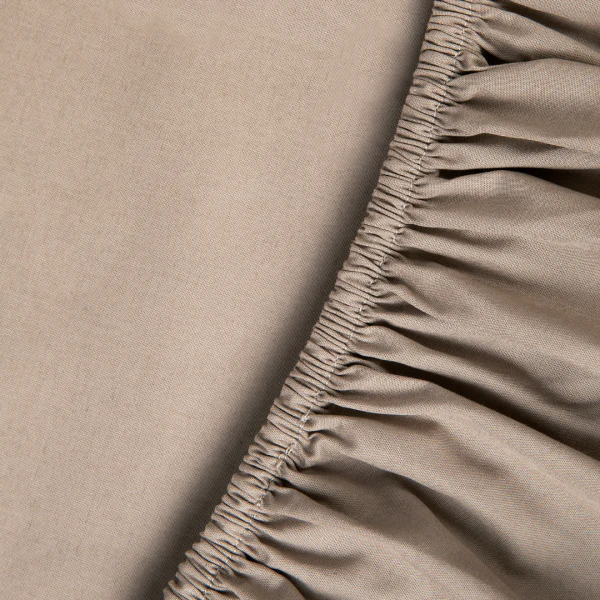 Hoeslaken Shizu Percal 220TC 40cm Taupe - Afbeelding 5