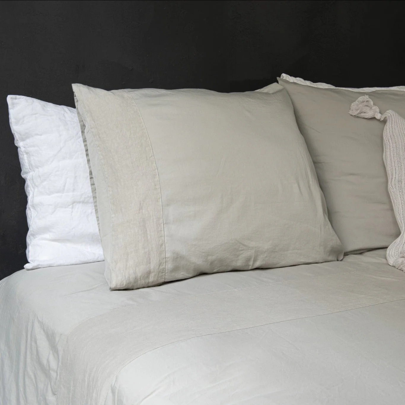 Kussensloop Como Katoen Satijn 300TC Taupe